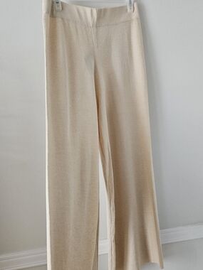 Mango Neutral Knit Trousers in Beige